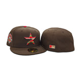 Brown Houston Astros Gray Bottom 45th Anniversary Side Patch New Era 59Fifty Fitted