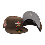 Brown Houston Astros Gray Bottom 45th Anniversary Side Patch New Era 59Fifty Fitted