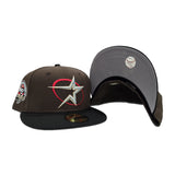 Brown Houston Astros Black Visor Gray Bottom 45th Anniversary Side Patch New Era 59Fifty Fitted