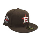 Brown Houston Astros Pink Bottom 2022 World Series Side Patch New Era 59Fifty Fitted