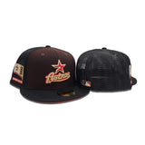 Brown Houston Astros Black Trucker Red Bottom 2000 Inaugural Season Side Patch New Era 59Fifty Fitted