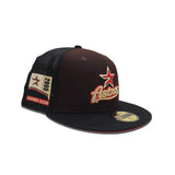 Brown Houston Astros Black Trucker Red Bottom 2000 Inaugural Season Side Patch New Era 59Fifty Fitted
