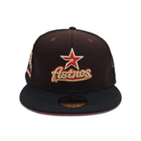 Brown Houston Astros Black Trucker Red Bottom 2000 Inaugural Season Side Patch New Era 59Fifty Fitted
