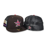 Brown Houston Astros Drip Logo Black Trucker Gray Bottom 2000 Inaugural Season Side Patch New Era 59Fifty Fitted
