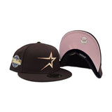 Dark Brown Houston Astros Pink Bottom 2005 World Series Side Patch New Era 59Fifty Fitted