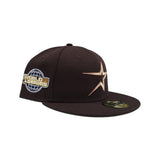 Dark Brown Houston Astros Pink Bottom 2005 World Series Side Patch New Era 59Fifty Fitted