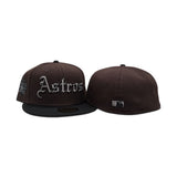Brown Houston Astros Pink Bottom Fitted