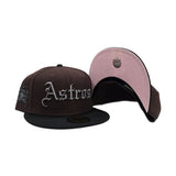 Brown Houston Astros Pink Bottom Fitted