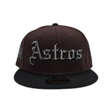Brown Houston Astros Pink Bottom Fitted