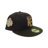 Dark Brown Kansas City Royals Brown Visor Gray Bottom 2015 World Series Side Patch New Era 59Fifty Fitted