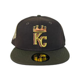 Dark Brown Kansas City Royals Brown Visor Gray Bottom 2015 World Series Side Patch New Era 59Fifty Fitted