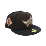 Brown Los Angeles Angels Dark Gray Visor Green Bottom Angels Baseball Field Side Patch New Era 59Fifty Fitted