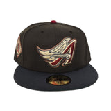 Brown Los Angeles Angels Dark Gray Visor Green Bottom Angels Baseball Field Side Patch New Era 59Fifty Fitted