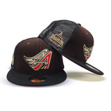 Brown Los Angeles Angels Black Trucker Red Bottom Anaheim Side Patch New Era 59Fifty Fitted