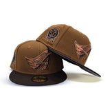 Toasted Peanut Los Angeles Angels Dark Brown Visor Gray Bottom 50th Anniversary Side Patch New Era 59Fifty Fitted