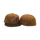 Toasted Peanut Los Angeles Angels Dark Brown Visor Gray Bottom 50th Anniversary Side Patch New Era 59Fifty Fitted