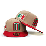 Khaki Mexico Red Visor Gray Bottom 2023 World Baseball Classic New Era 59Fifty Fitted