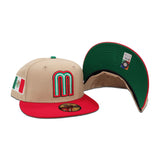 Khaki Mexico Red Visor Gray Bottom 2023 World Baseball Classic New Era 59Fifty Fitted