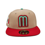 Khaki Mexico Red Visor Gray Bottom 2023 World Baseball Classic New Era 59Fifty Fitted
