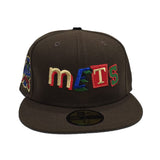 Brown New York Mets Gray Bottom 40th Anniversary Side Patch New Era 59Fifty Fitted