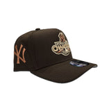 Brown New York Yankees 2009 World Series Champions Curved Brim Gray Bottom Team Logo Side Patch New Era A-Frame 9Fifty Snapback