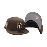Brown New York Yankees Gold Metal Badge Gray Bottom 27th Anniversary Side Patch New Era 59Fifty Fitted