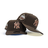 Brown New York Yankees Metallic Copper Logo Curved Brim Gray Bottom 1999 World Series Side Patch New Era 9Fifty Snapback