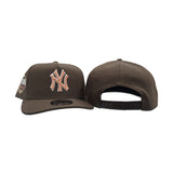 Brown New York Yankees Metallic Copper Logo Curved Brim Gray Bottom 1999 World Series Side Patch New Era 9Fifty Snapback