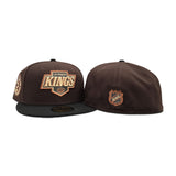 Dark Brown Los Angeles Kings Black Visor Gray Bottom 2x Champions Side Patch New Era 59Fifty Fitted