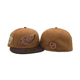 Toasted Peanut Detroit Red Wings Brown Visor Gray Bottom 2008 Stanley Cup Champions Side Patch New Era 59Fifty Fitted