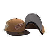 Toasted Peanut Detroit Red Wings Brown Visor Gray Bottom 2008 Stanley Cup Champions Side Patch New Era 59Fifty Fitted