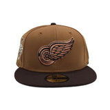 Toasted Peanut Detroit Red Wings Brown Visor Gray Bottom 2008 Stanley Cup Champions Side Patch New Era 59Fifty Fitted