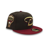 Light Brown Arizona Diamondbacks Brick Red Visor Gray Bottom 1998 Inaugural Season Side Patch New Era 59Fifty Fitted