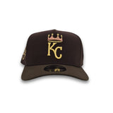 Dark Brown Kansas City Royals Curved Light Brown Brim Gray Bottom 50th Anniversary Side Patch New Era 9fifty A-Frame Snapback