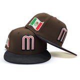 Brown Mexico Black Corduroy Visor Red Bottom 2023 World Baseball Classic New Era 59Fifty Fitted
