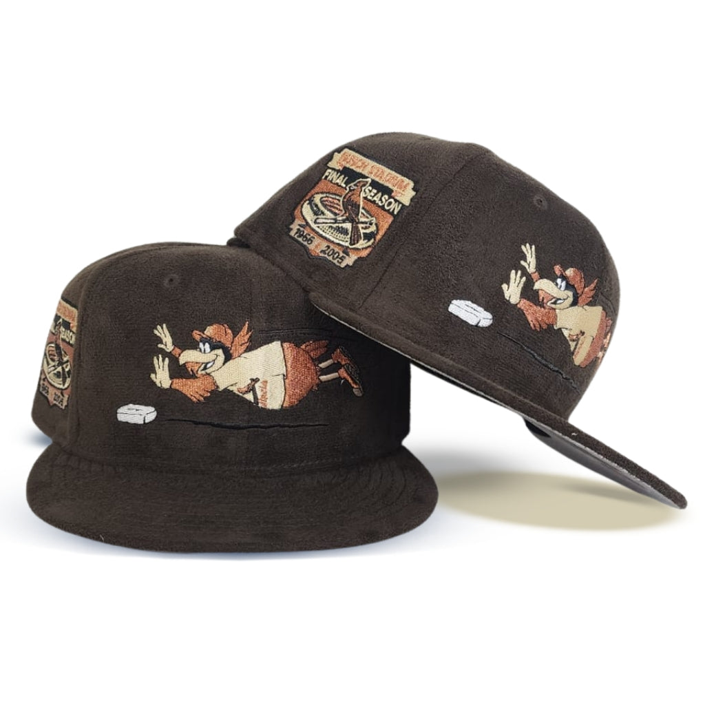 Brown Suede St. Louis Cardinals Gray Bottom Busch Stadium Final Season Side Patch New Era 59Fifty Fitted