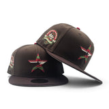 Walnut Brown Houston Astros Dark Brown Visor Gray Bottom 45th Anniversary Side Patch New Era 59Fifty Fitted