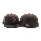 Walnut Brown Houston Astros Dark Brown Visor Gray Bottom 45th Anniversary Side Patch New Era 59Fifty Fitted