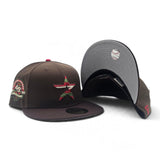 Walnut Brown Houston Astros Dark Brown Visor Gray Bottom 45th Anniversary Side Patch New Era 59Fifty Fitted