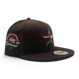 Walnut Brown Houston Astros Dark Brown Visor Gray Bottom 45th Anniversary Side Patch New Era 59Fifty Fitted