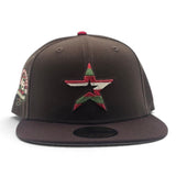 Walnut Brown Houston Astros Dark Brown Visor Gray Bottom 45th Anniversary Side Patch New Era 59Fifty Fitted