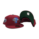 Brick Red Fresno Grizzlies Green Bottom Tripe-A Baseball Side Patch New Era 59Fifty Fitted