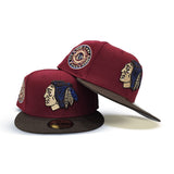 Brick Red Chicago Blackhawks Brown Visor Gray Bottom 42nd All Star Game Side Patch New Era 59Fifty Fitted