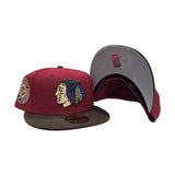 Brick Red Chicago Blackhawks Brown Visor Gray Bottom 42nd All Star Game Side Patch New Era 59Fifty Fitted