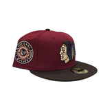 Brick Red Chicago Blackhawks Brown Visor Gray Bottom 42nd All Star Game Side Patch New Era 59Fifty Fitted