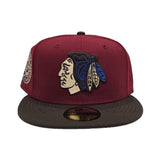 Brick Red Chicago Blackhawks Brown Visor Gray Bottom 42nd All Star Game Side Patch New Era 59Fifty Fitted