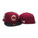 Burgundy Chicago Cubs Black Visor Gray Bottom Be Alert Foul Balls Side Patch New Era 59Fifty Fitted