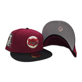 Burgundy Chicago Cubs Black Visor Gray Bottom Be Alert Foul Balls Side Patch New Era 59Fifty Fitted