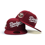 Brick Red Los Angeles Dodgers Green Bottom World Series Side Patch New Era 59Fifty Fitted