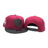 Burgundy Las Vegas Raiders Black Visor Gray Bottom 2020 Inaugural Season New Era Metal Badge 9Fifty Snapback